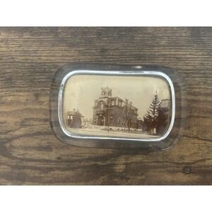 Antique Rare Town Hall Glass Paper‎ Weight